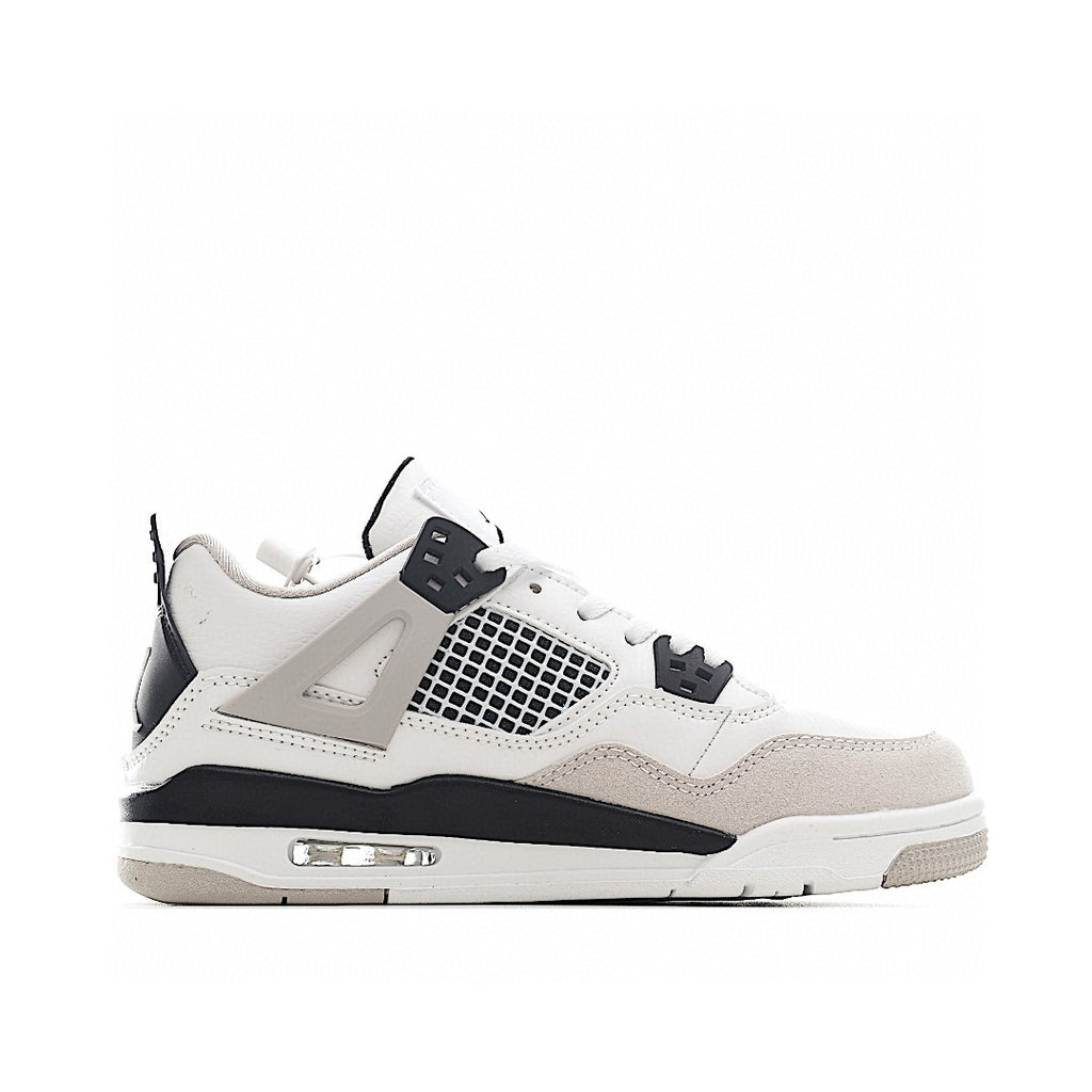NK AJ 4th generation lace-up basketball air cushion children's shoes" white, light gray"