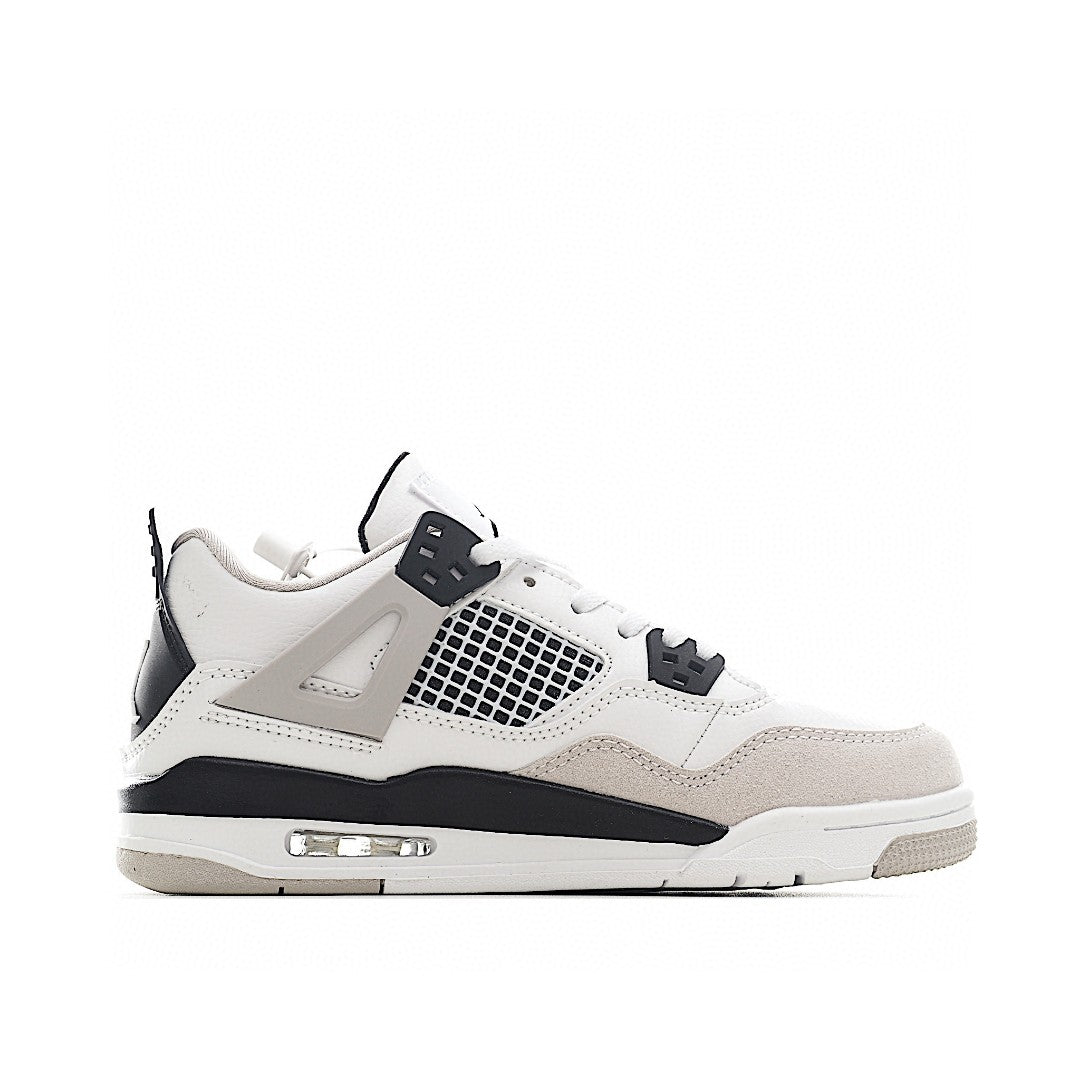 NK AJ 4th generation lace-up basketball air cushion children's shoes" white, light gray"