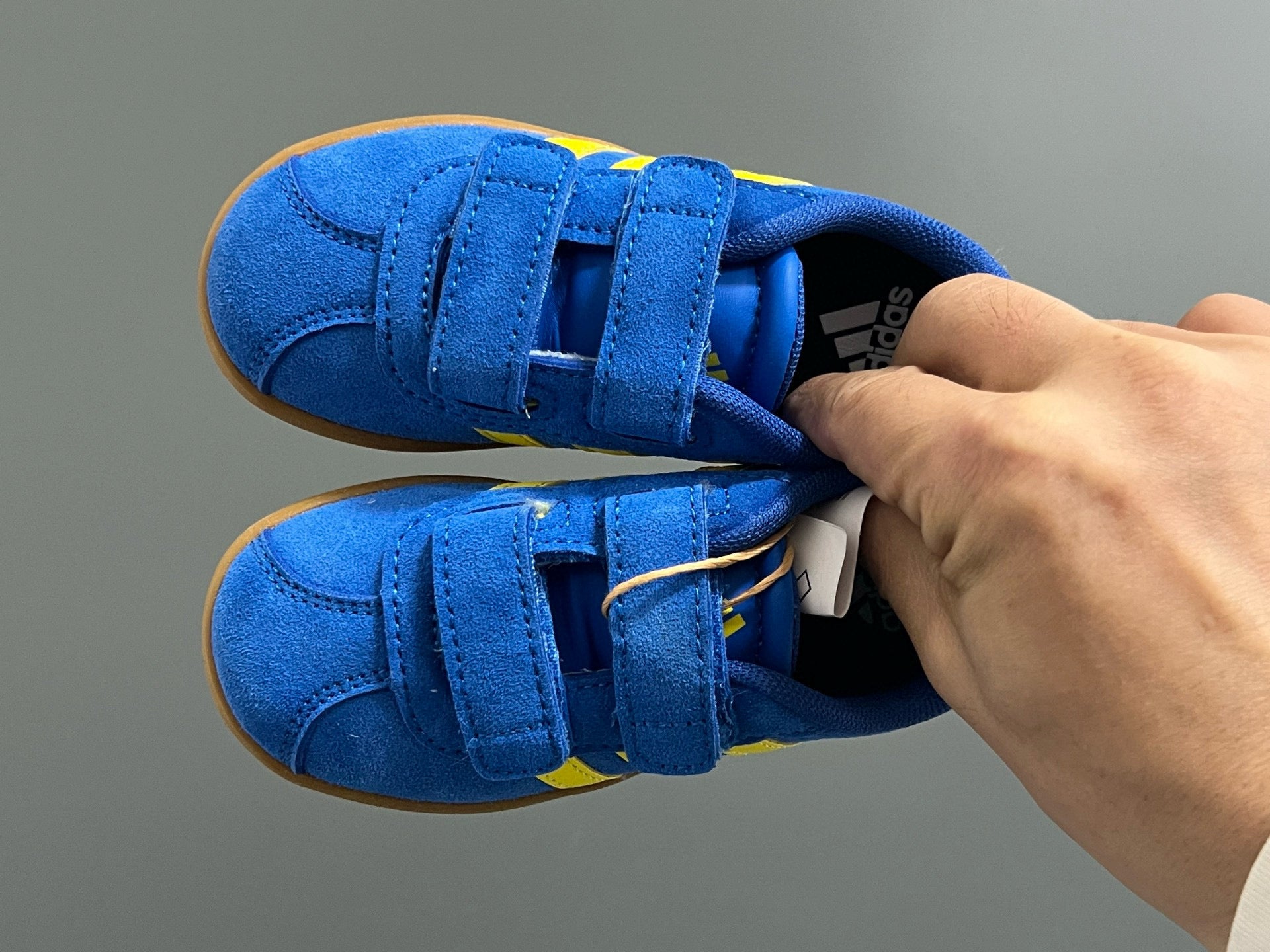 Adidas tennis shoes" blue, Yellow"