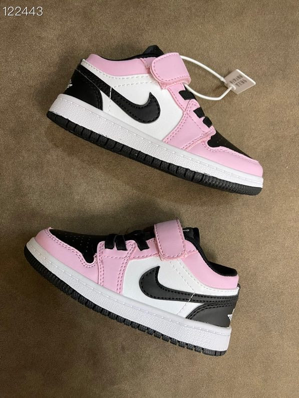AIR JORDAN 1 low-top Velcro"  white, pink, black"