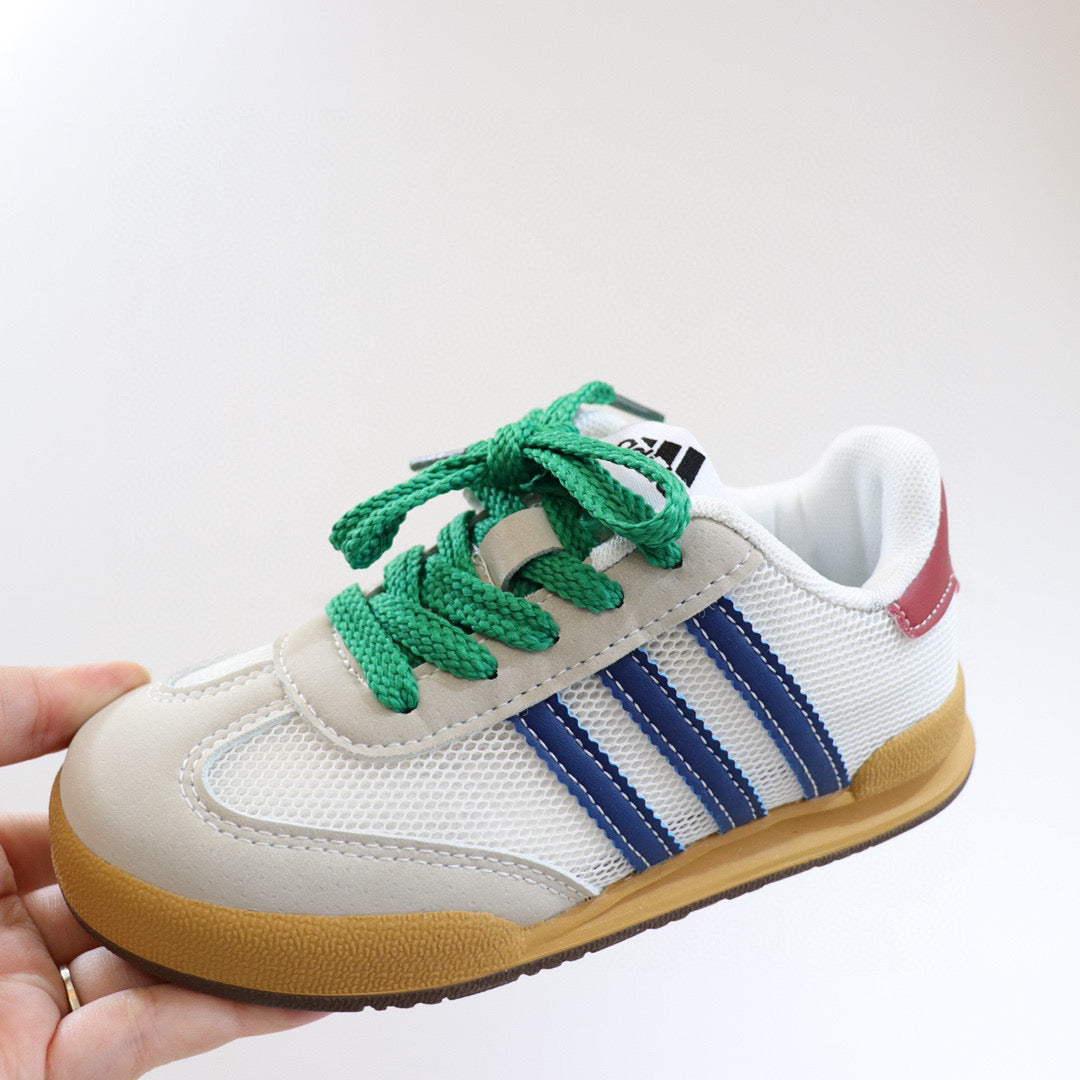 Adidas training hollow mesh panel shoes" white, blue"