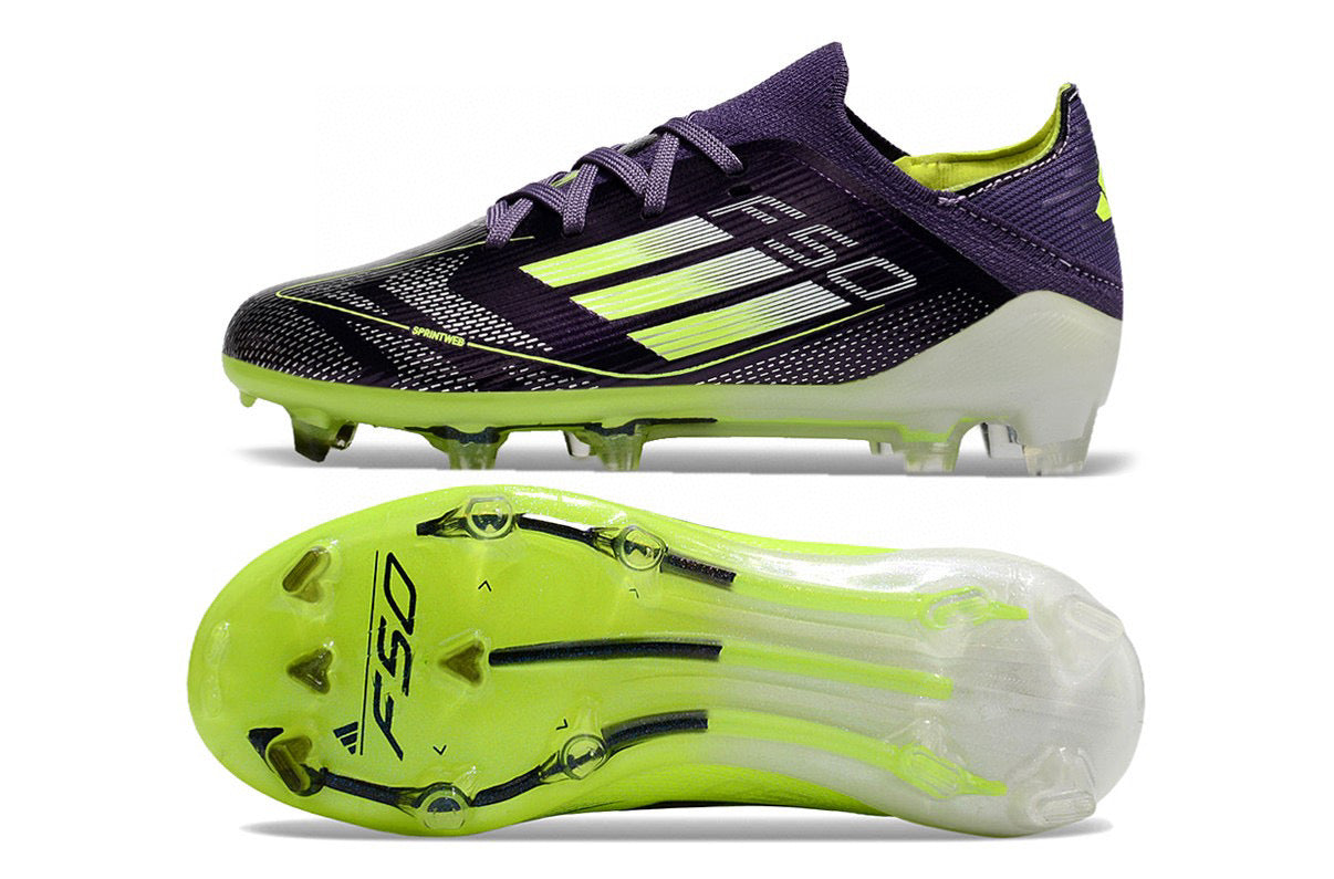 Adidas F50 knitted waterproof football shoes" purple, green"