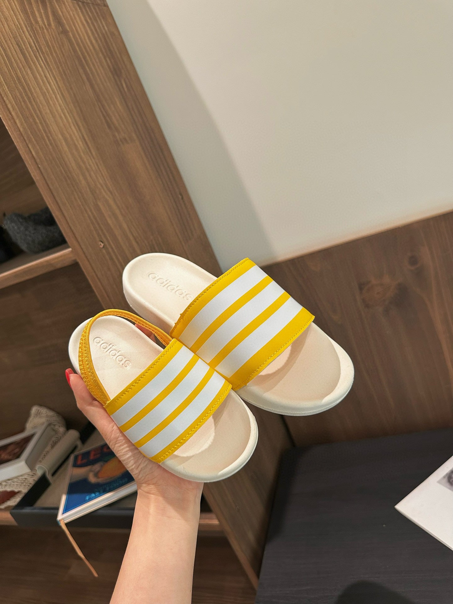 Adidas parent-child sandals" yellow, white"