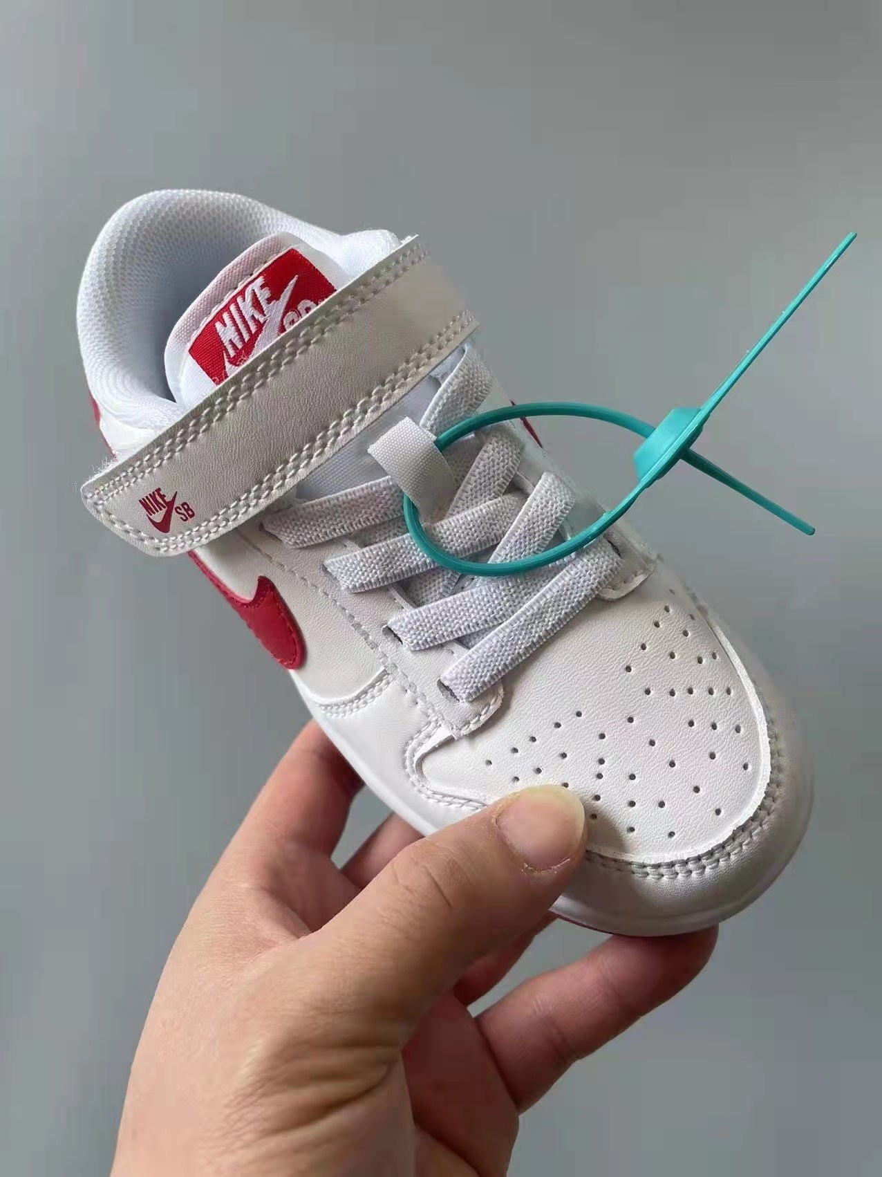 SB Velcro children's shoes" white, red"