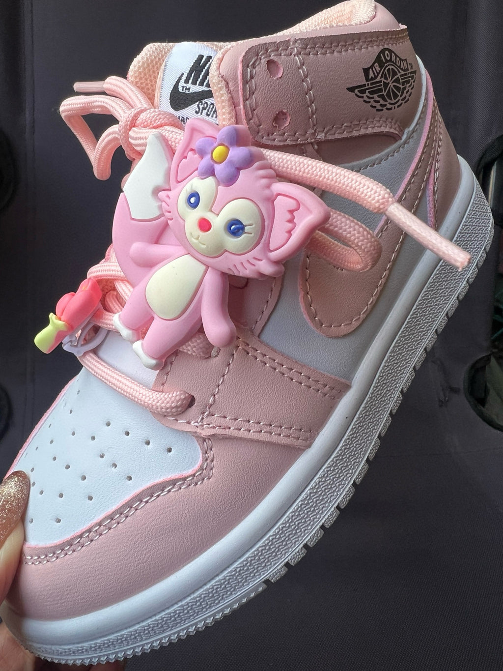 Joe One Cartoon Doll Accessories High Top Sneakers " baby pink"