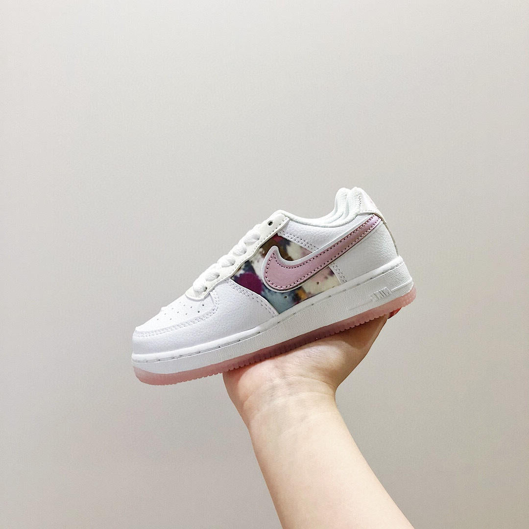 Air Force low-top lace-up sneakers" white, pink"