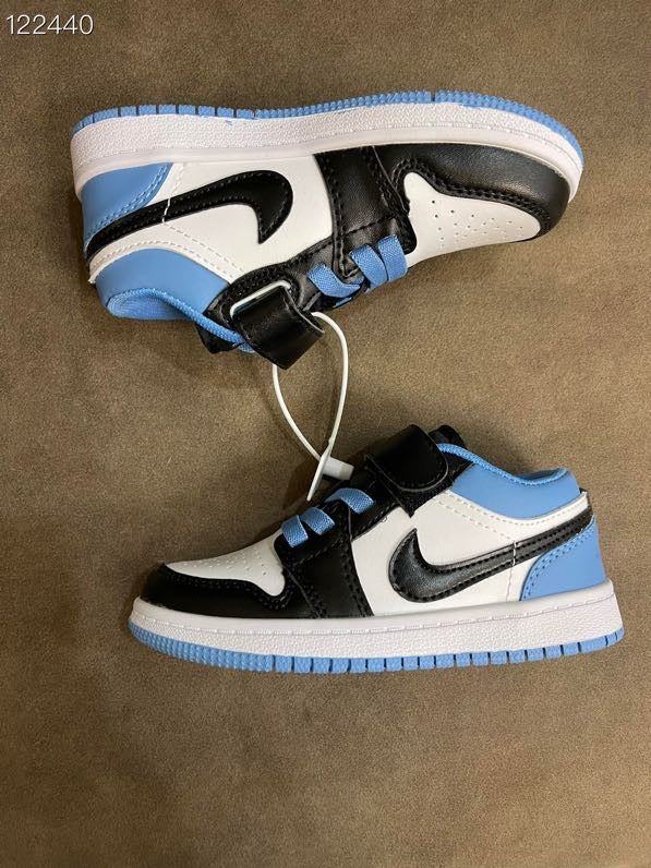 AIR JORDAN 1 low-top Velcro" white, black, blue"