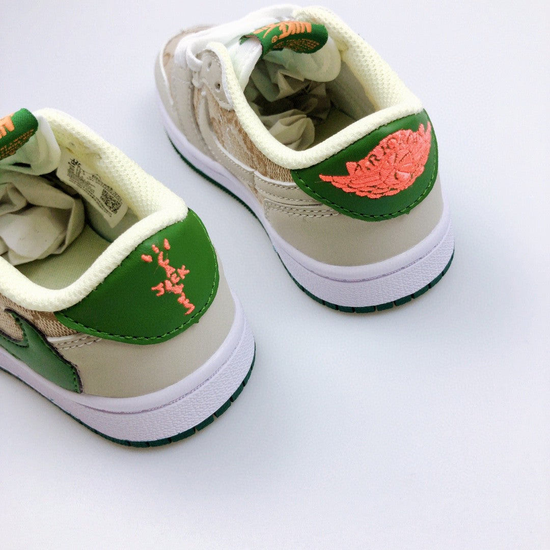 Jordan low-top reverse hook black warrior" beige, green'