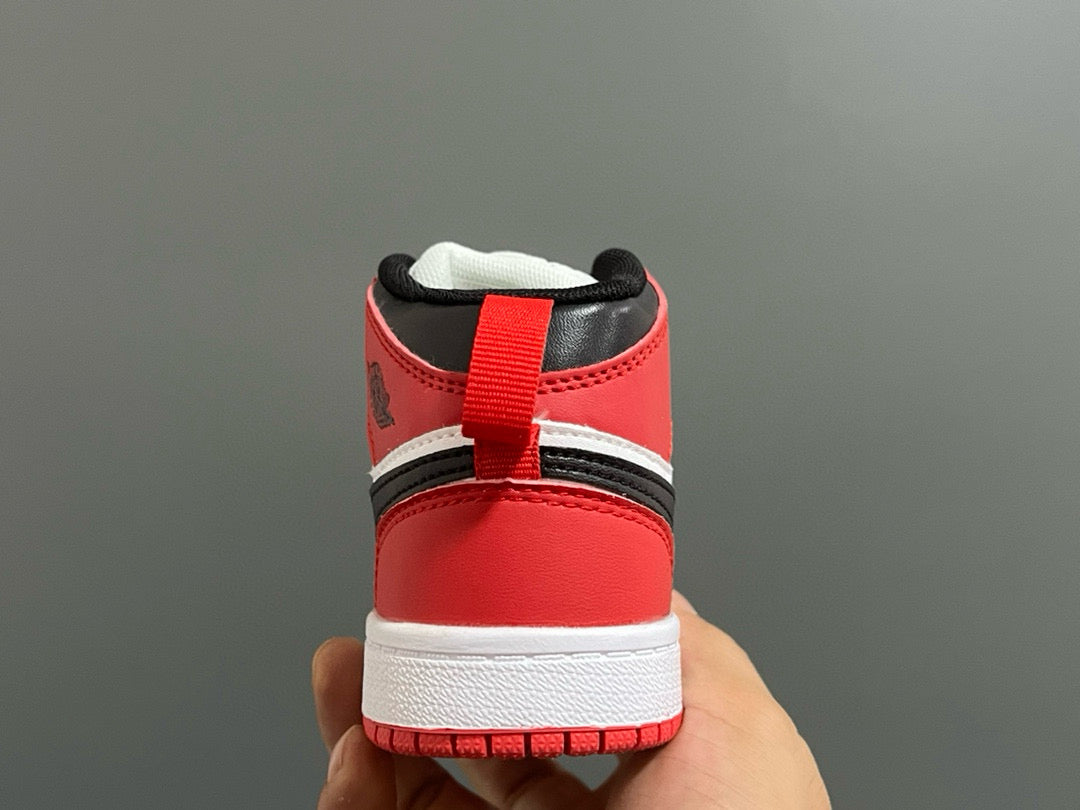 Joe 1 Zhongbang lock children's sports shoes" white, black, red"