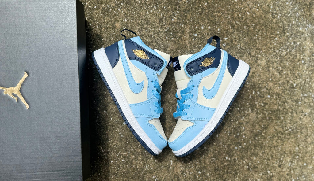 Joe 1 lace up" white, sky blue"