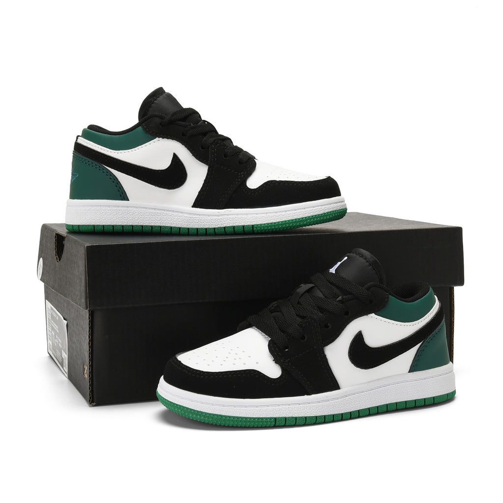 Qiaoyi low-top shoelaces" black, white, green"