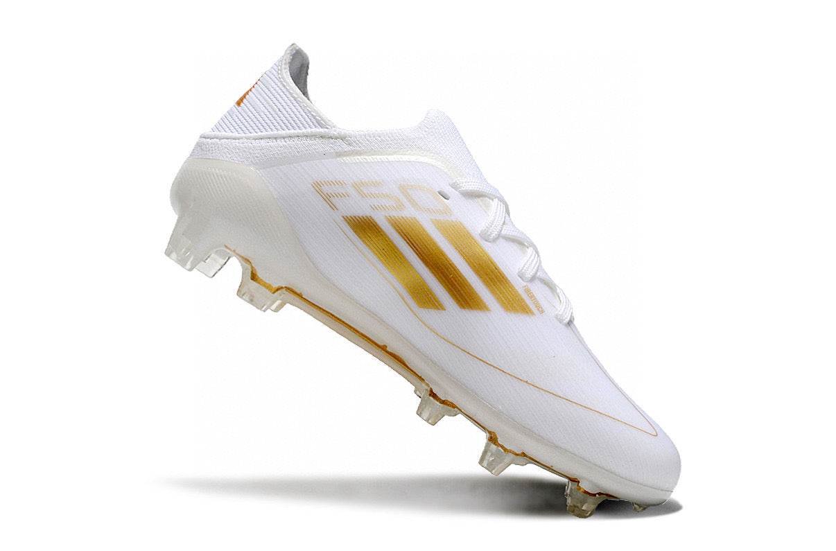 Adidas F50 knitted waterproof football shoes" white"