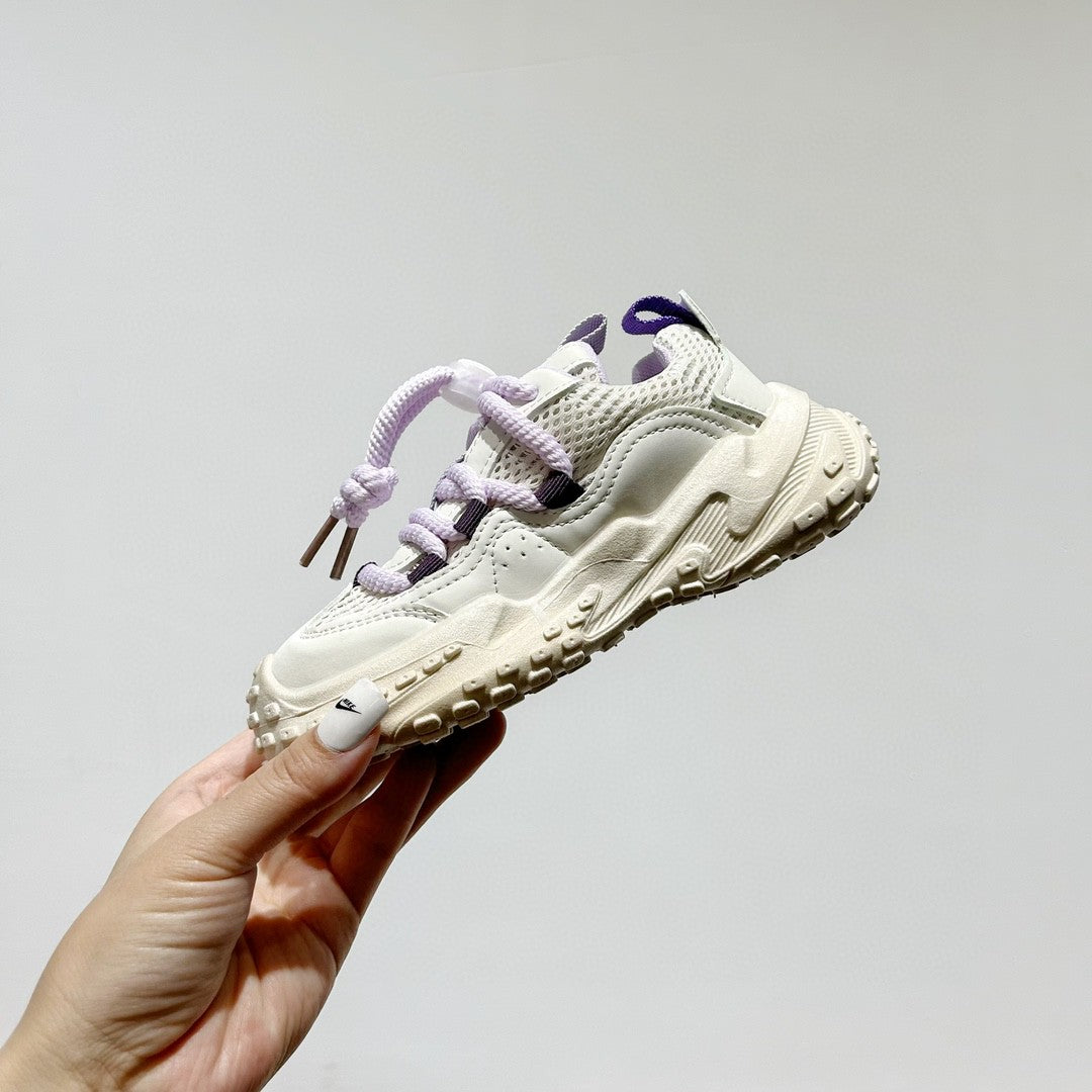 NK mesh drawstring children's tire shoes "cream, Beige, light purple"
