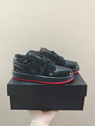 Qiao Yizhuan G version low-top children's lace-up sports shoes" black"