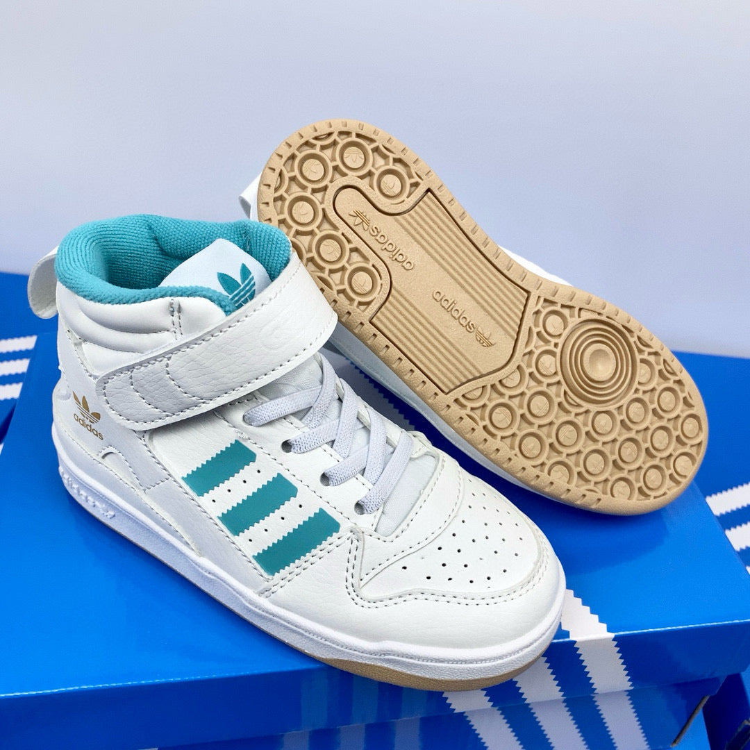 Adidas 84 high-top children's shoes" white, light green"