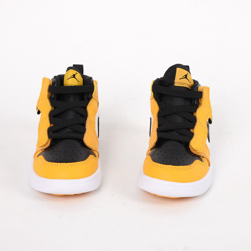 Jordan high top elastic band" white, black, yellow"