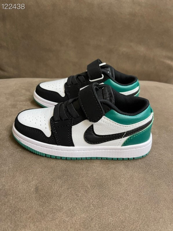 AIR JORDAN 1 low-top Velcro" white, black, green"