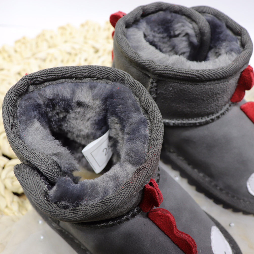 Ugg Velcro Dinosaur Children's Snow Boots" gray"