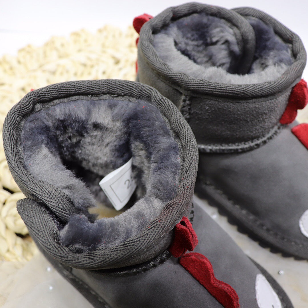 Ugg Velcro Dinosaur Children's Snow Boots" gray"
