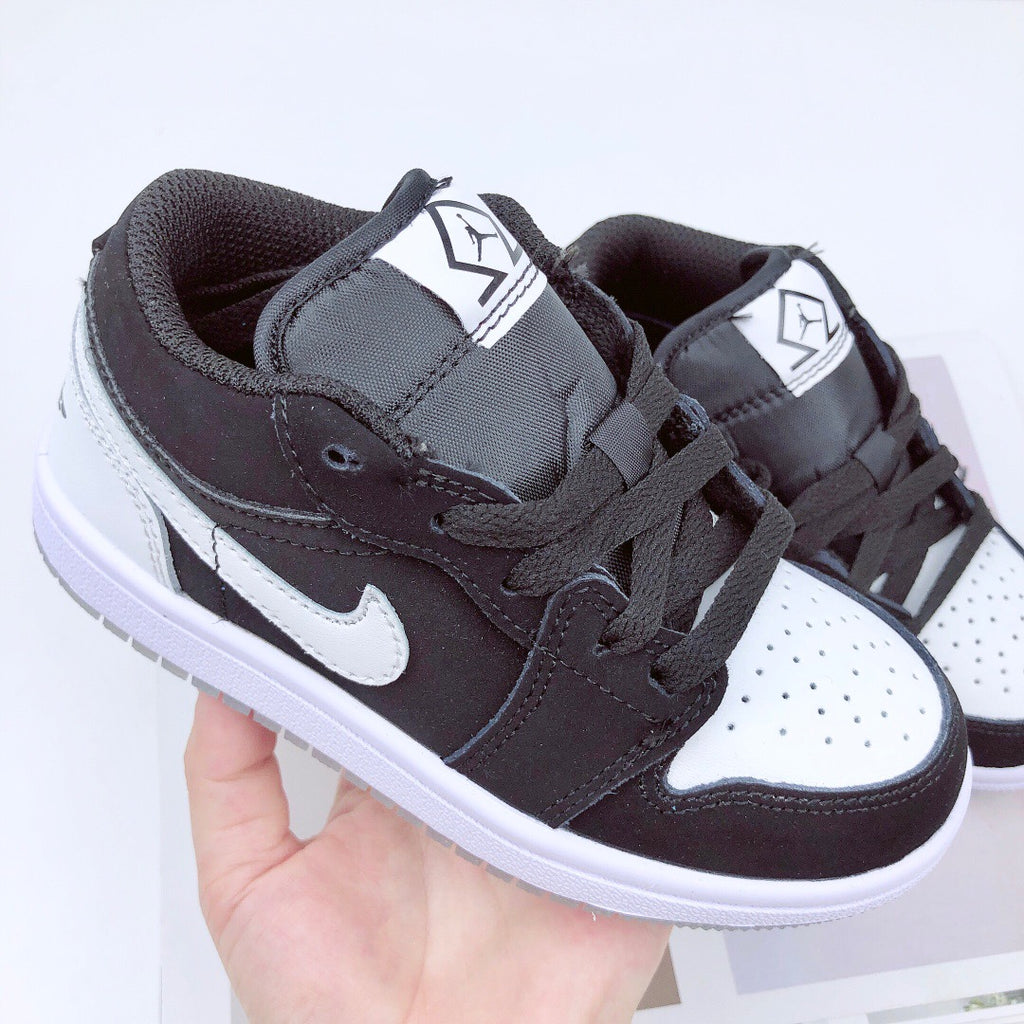 Joe 1 low-top elastic buckle parent-child shoes" black, white"