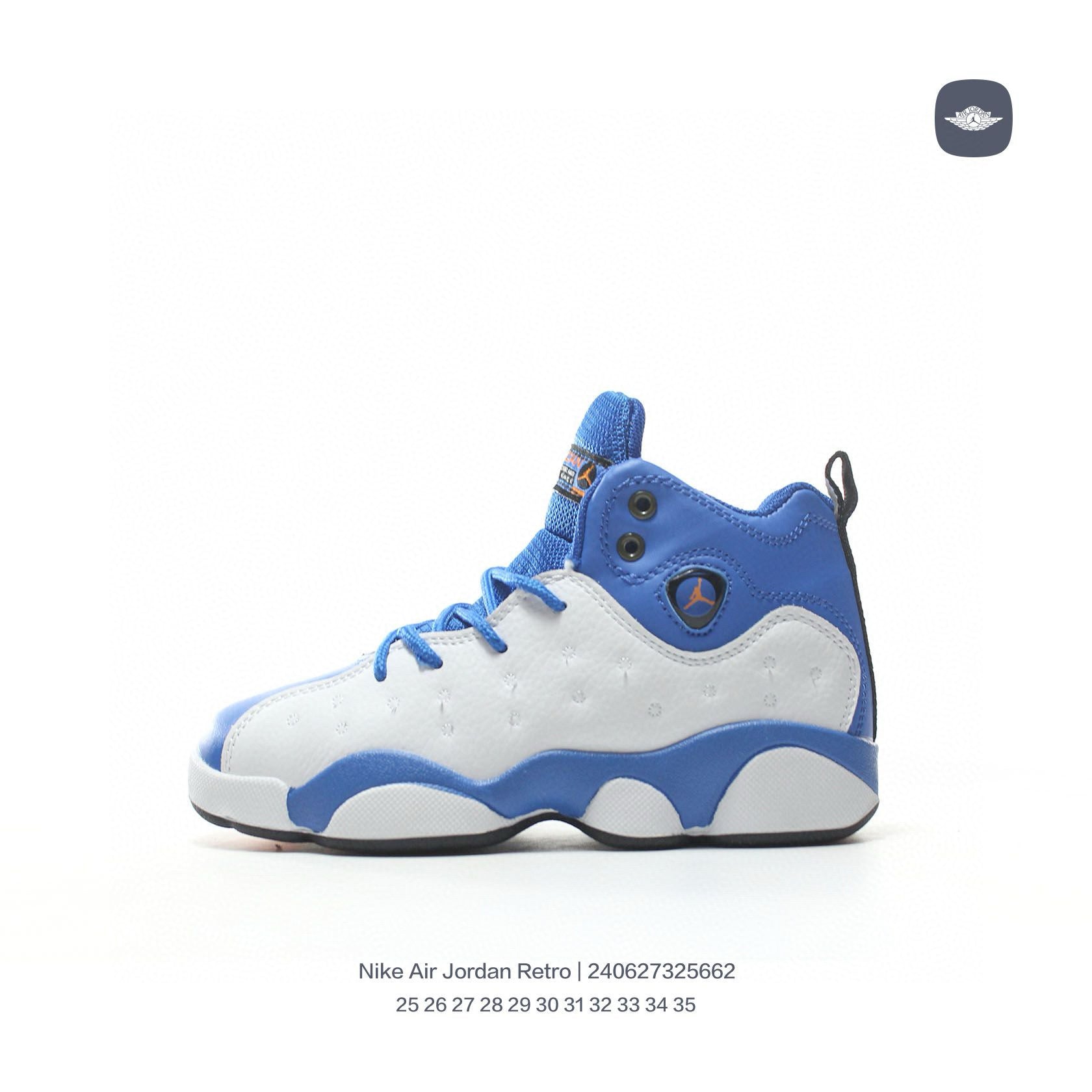 AJ13-1/split leather'  white, blue"