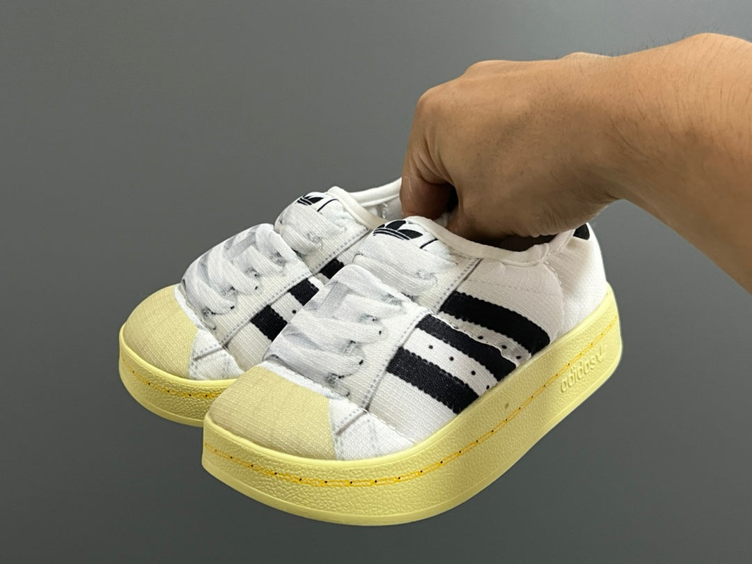 Adidas Bread Children's Slip-On Cotton Shoes" white"