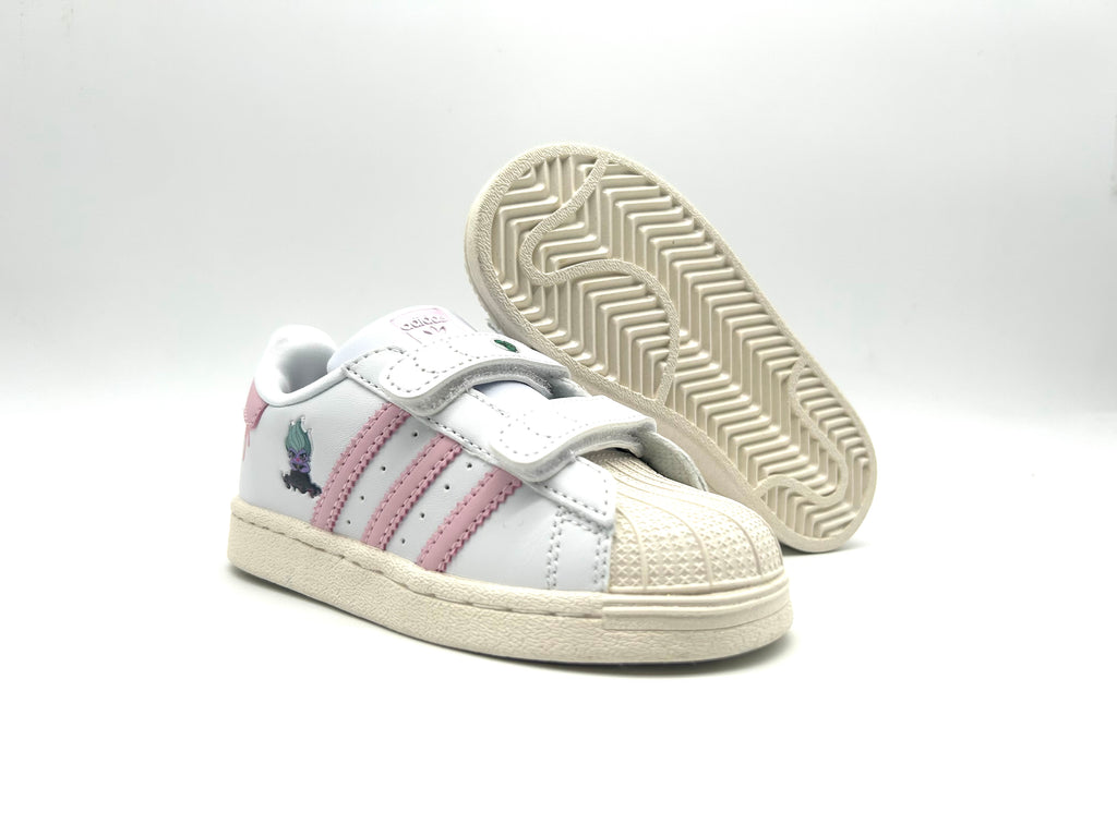 Adidas classic shell toe children's shoes" white, pink"