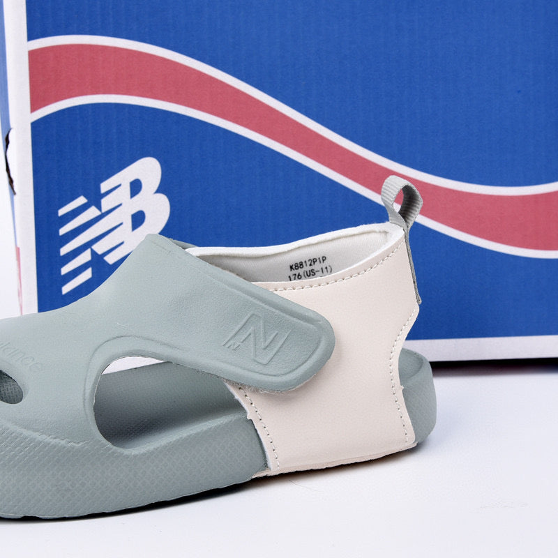 New NB closed toe sandals" Pale green-grey"