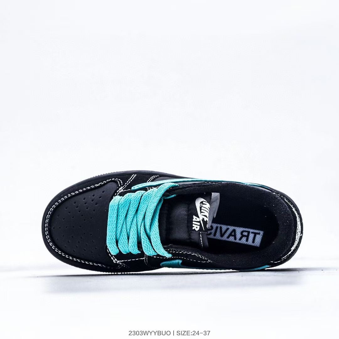 Jordan low-top reverse hook black warrior" black, turquoise"