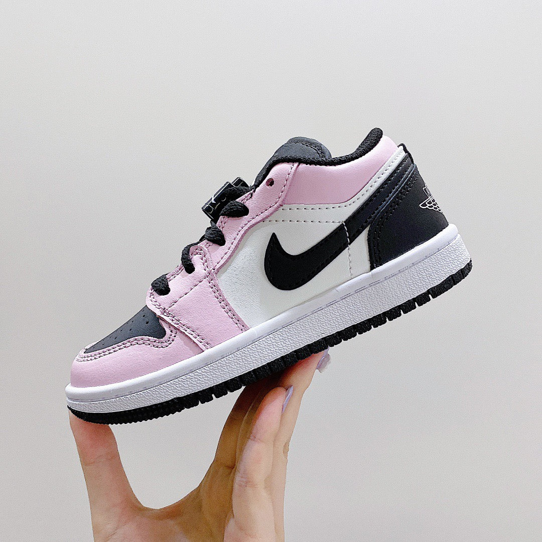 Joe 1 low-top elastic buckle parent-child shoes" white, pink, gray"