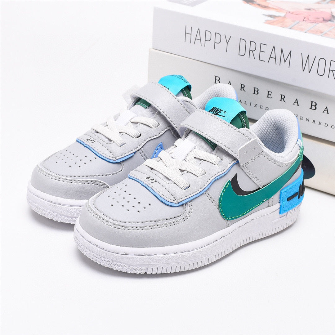 Air Force Macaron Velcro " white, Turquoise"