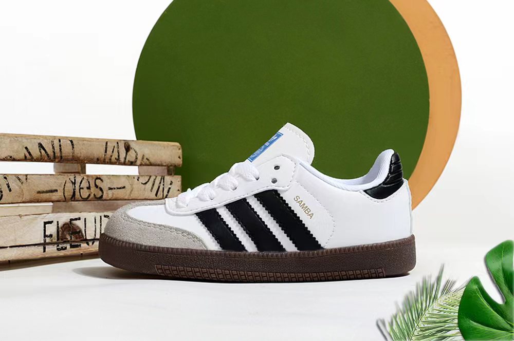 Adidas children's training shoes" white, black"