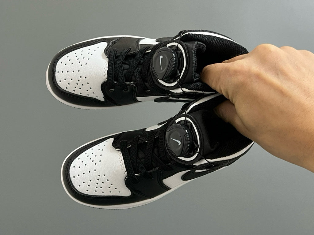 Qiaoyi mid-cut buckle children's shoes" white, black"