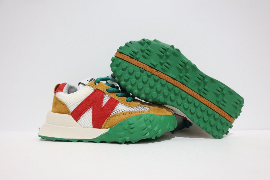 N official website synchronized parallel bars sandals " red, off white, dark green"