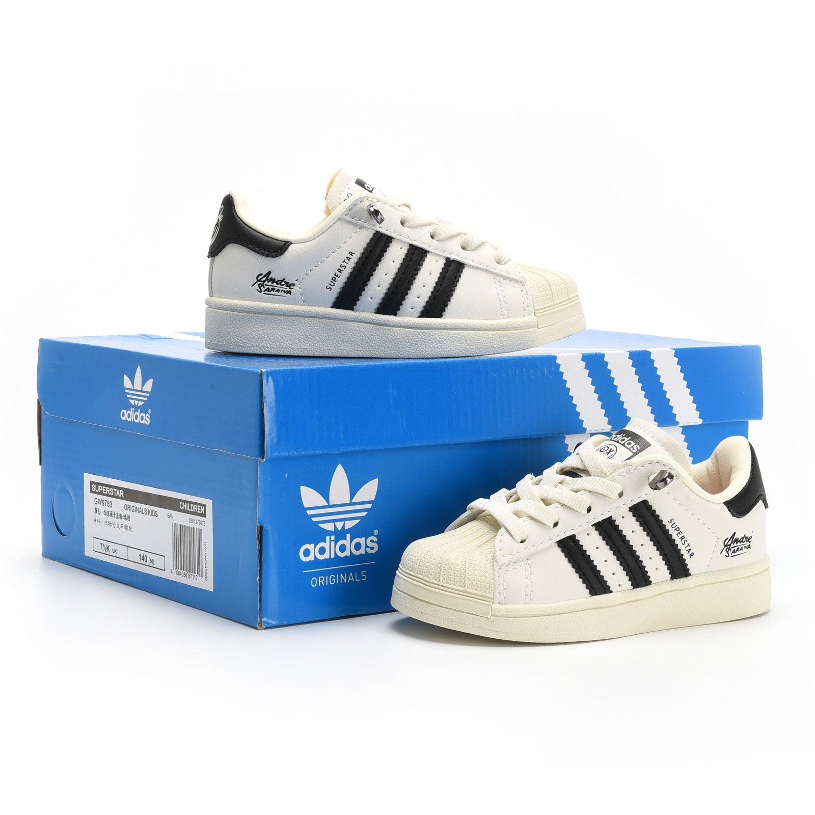 Adidas shell toe lace-up sneakers " white, black"