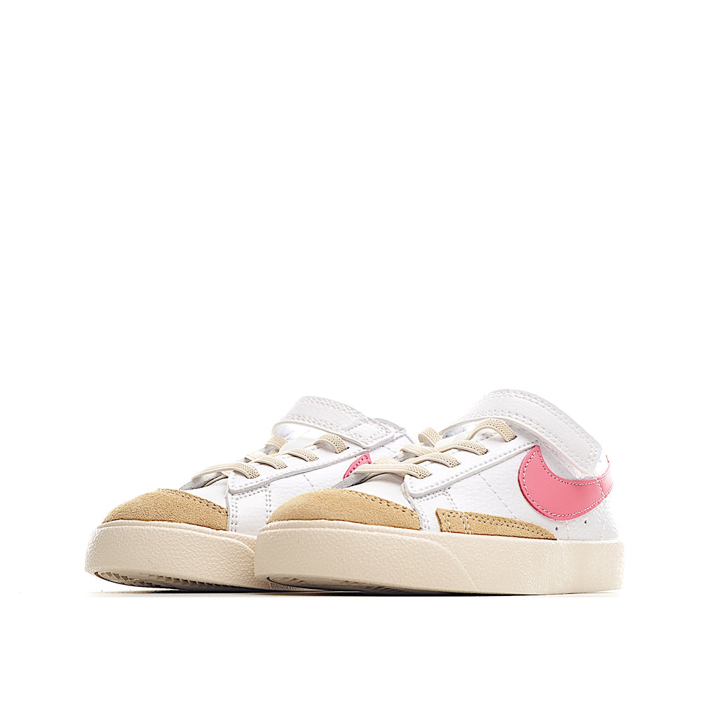 Trail Blazers Velcro Low-Top Kids Sneakers" white, pink"