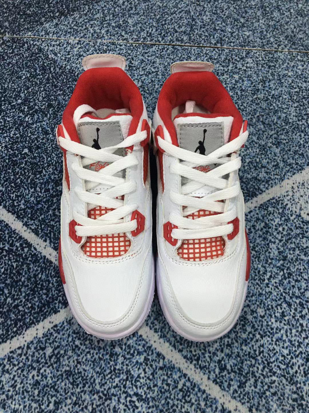 Jordan 4 children's sports shoes" white, red"