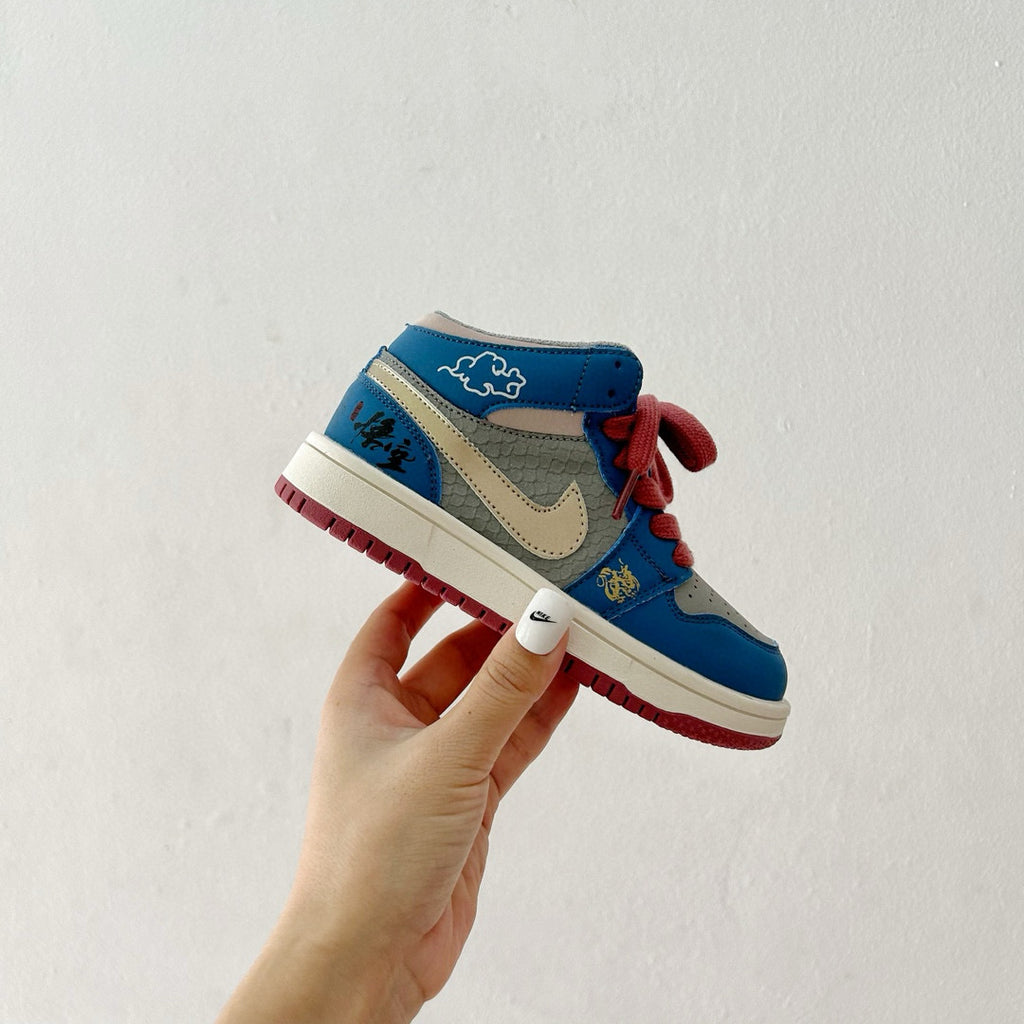 Joe 1 co-branded mid-cut children's shoes" blue"