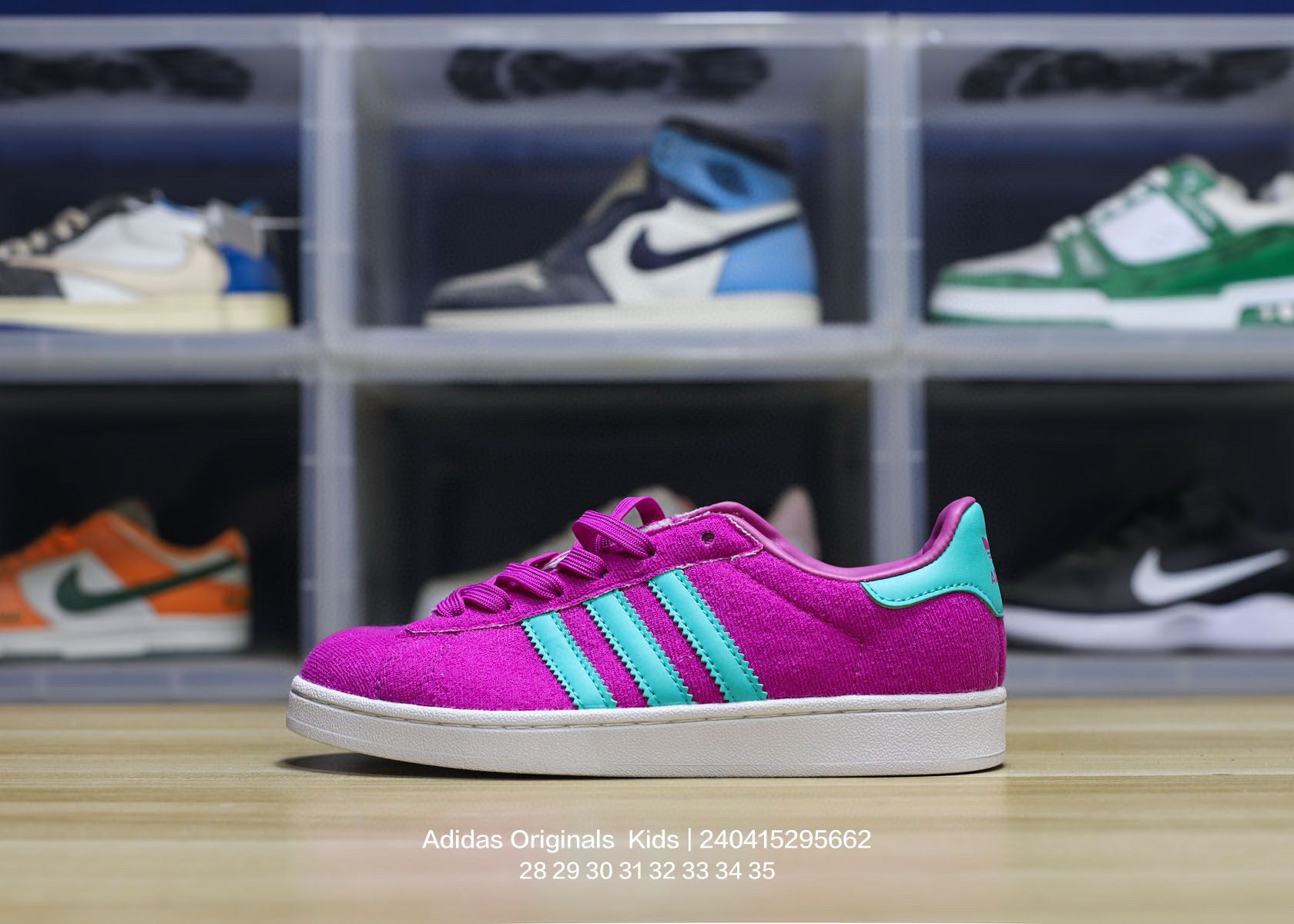 Adidas clover pig leather sneakers "dark pink"