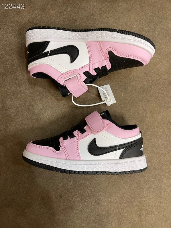 AIR JORDAN 1 low-top Velcro"  white, pink, black"