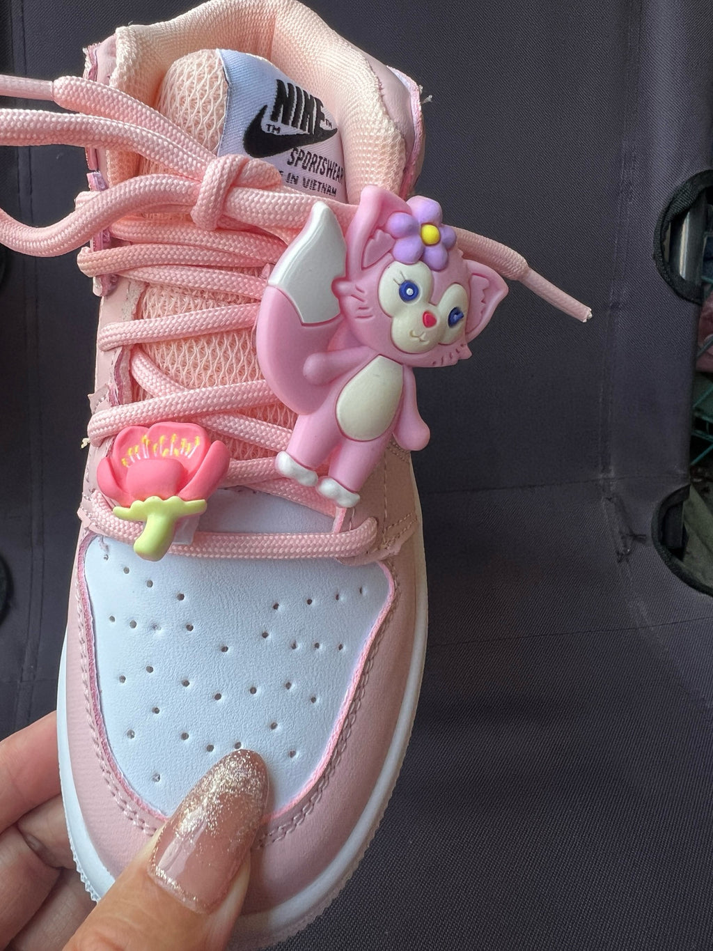 Joe One Cartoon Doll Accessories High Top Sneakers " baby pink"