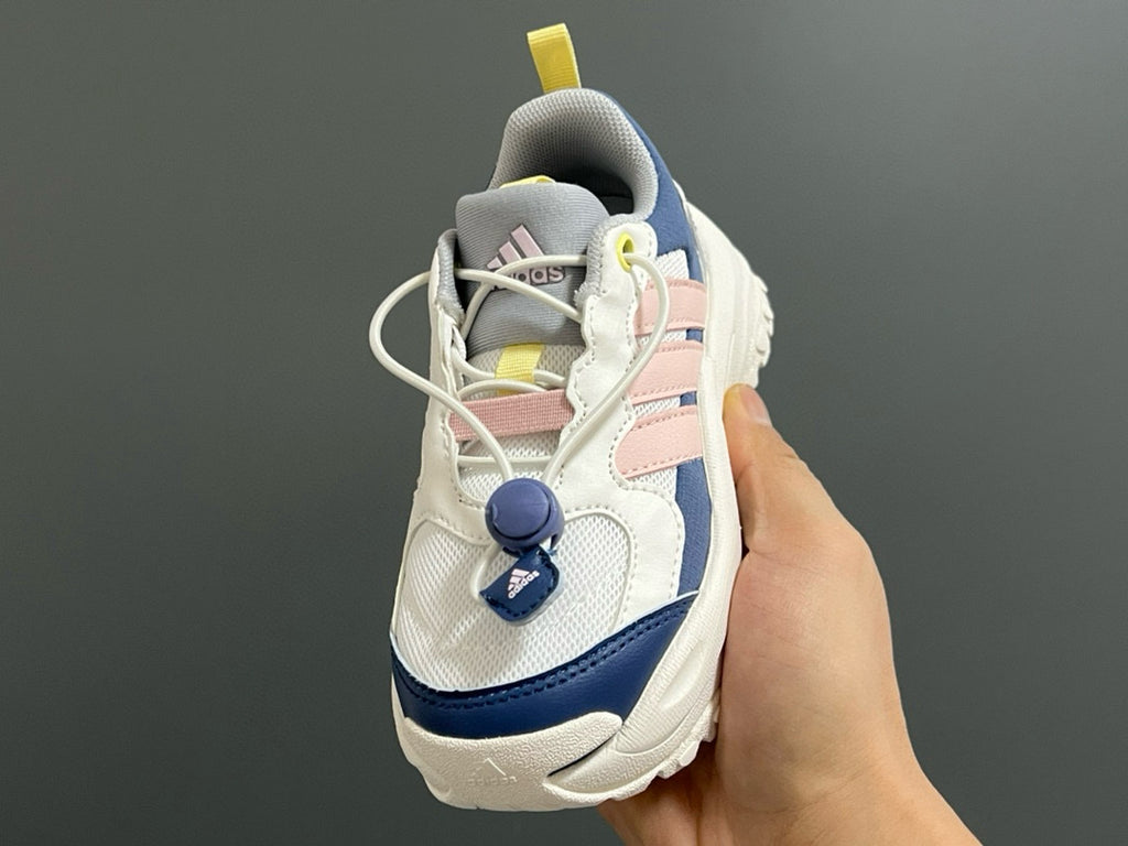 Adidas new elastic buckle children's shoes" white, pink, blue"