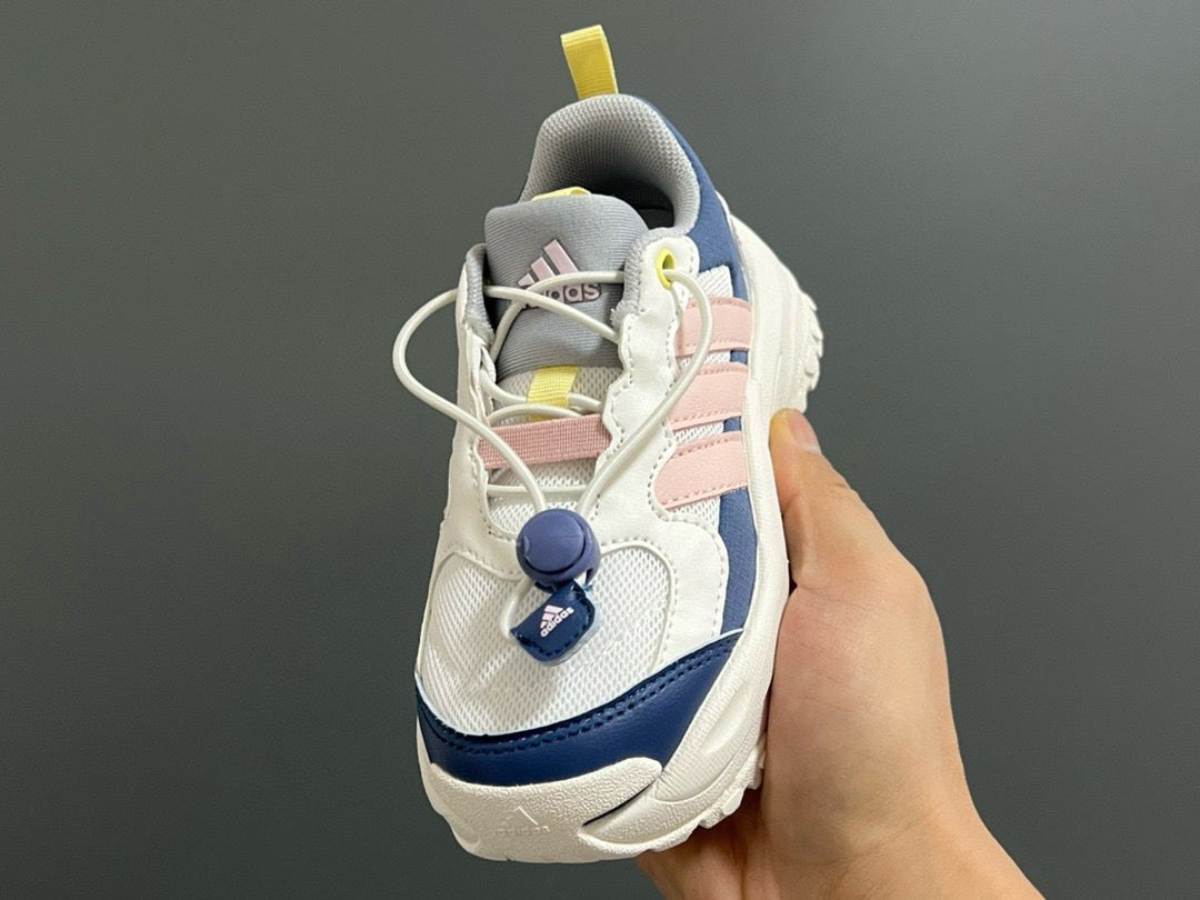 Adidas new elastic buckle children's shoes" white, pink, blue"