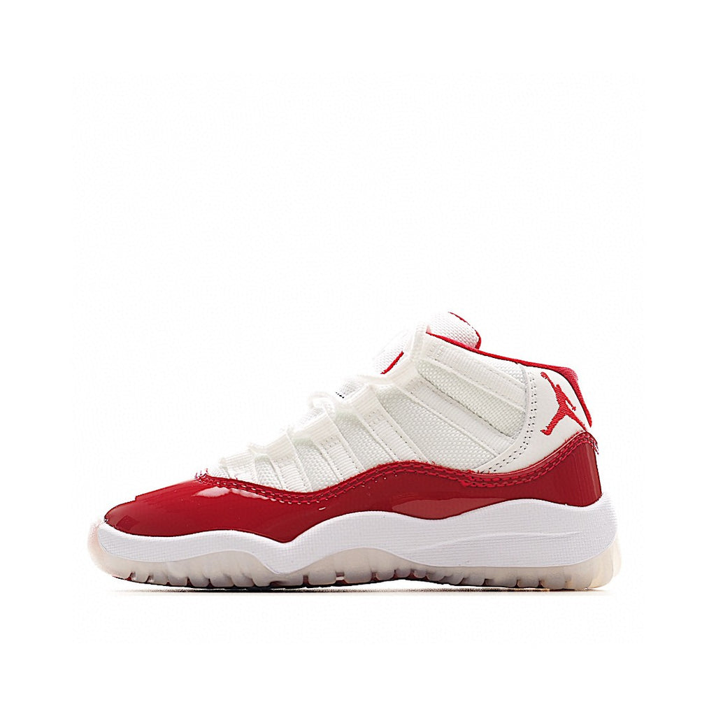The classic AJ11 is back, mid-top" white, red"