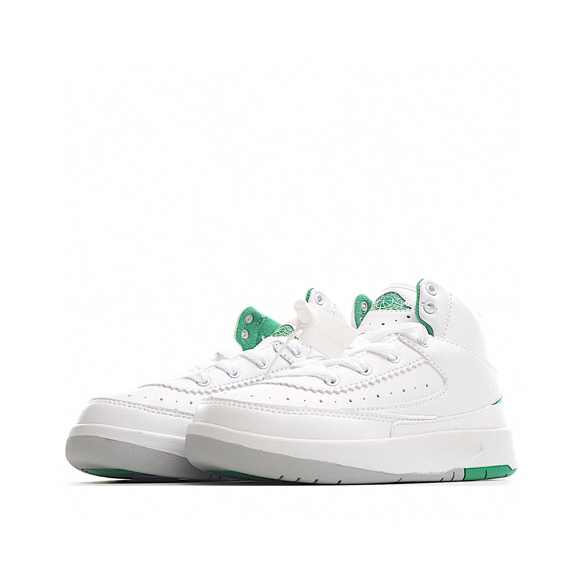 Jordan 2 retro running shoes for kids " white, green"
