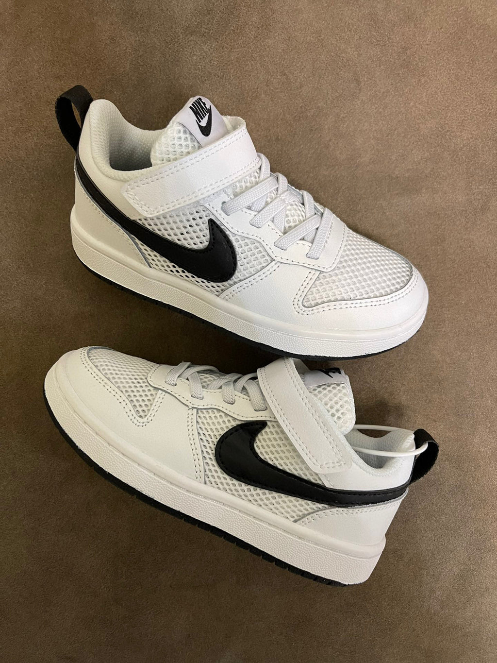 NIKE workwear Air Force One mesh elastic band Velcro children's shoes" white"