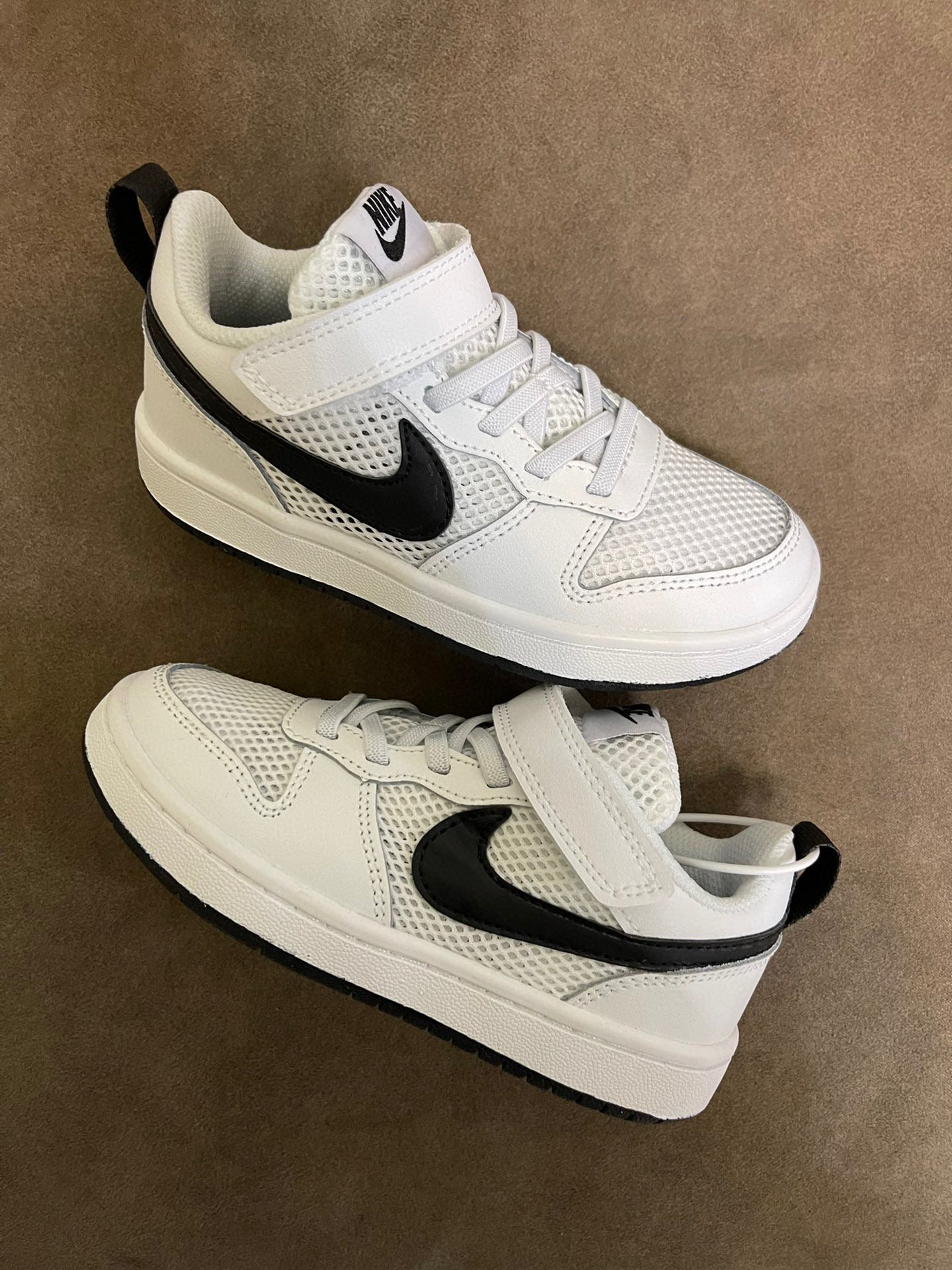 NIKE workwear Air Force One mesh elastic band Velcro children's shoes" white"