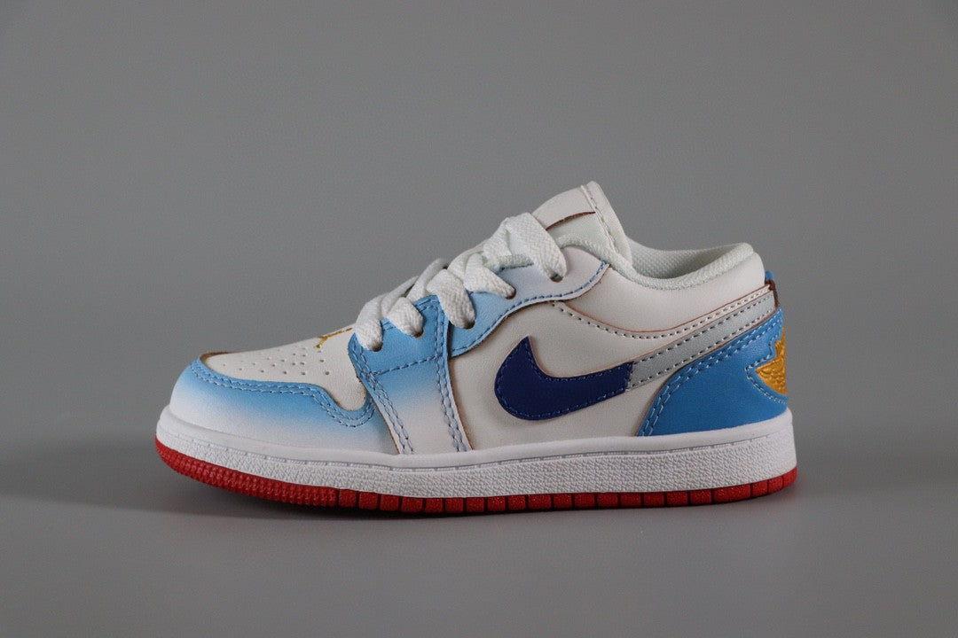 Jordan 1 Classic Kids Shoes" white, sky blue"