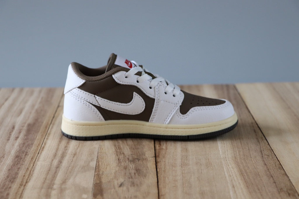 Qiaoyi low-top shoelaces" dark brown, white, cream"