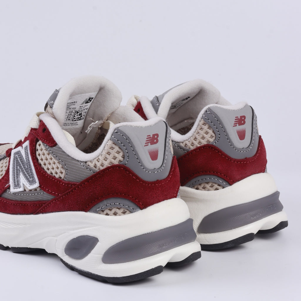 N 2010 children's shoes" maroon red, light beige, & gray"